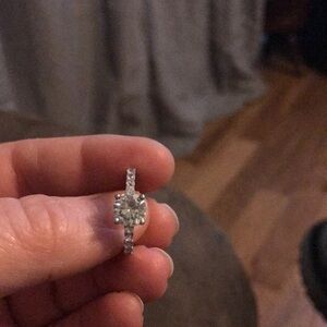 Moissanite Ring 925 silver white sapphire accent